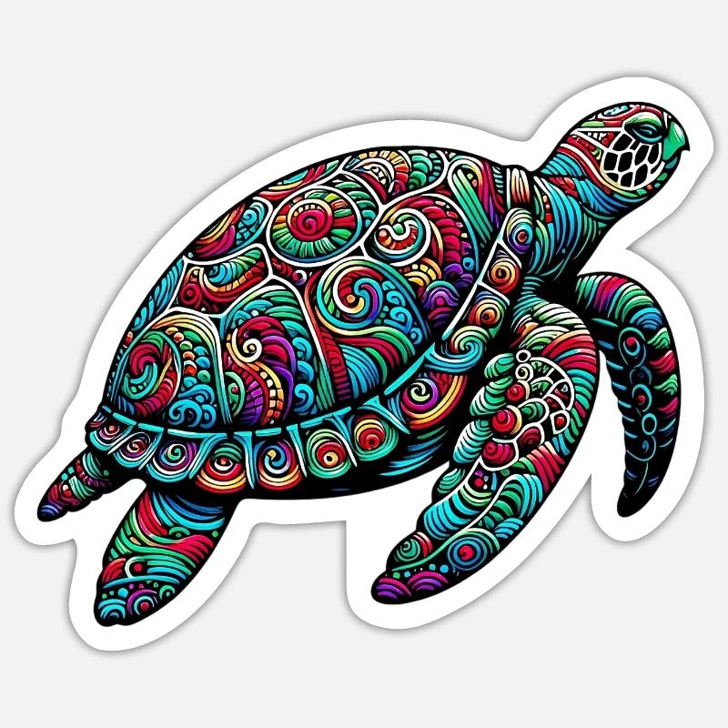 Tortue - Sticker taille S (10 x 10 cm) - blanc mat