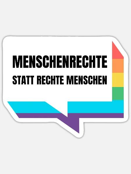 Demokratie Demo gegen rechts Menschenrechte - Sticker Größe S (10 x 10 cm) - Mattweiß