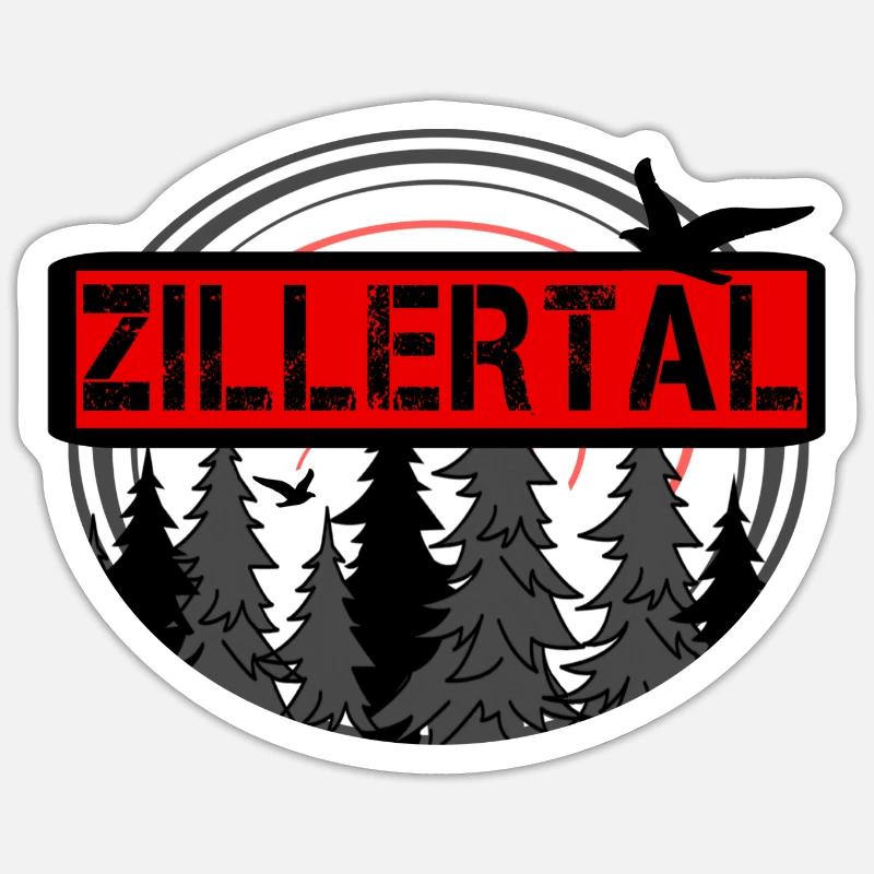 Zillertal - Sticker taille S (10 x 10 cm) - blanc mat