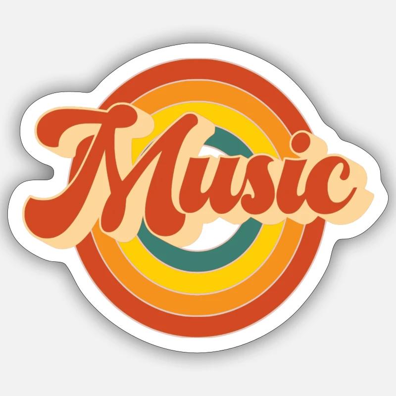 Musik - Sticker Größe S (10 x 10 cm) - Mattweiß