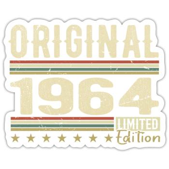Original 1964 - Retro 1964 Birthday Gift - Sticker size S (10 x 10 cm) - white matte - Front
