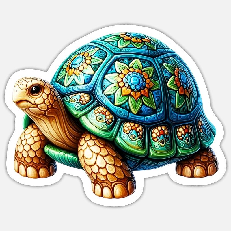 Turtle - Sticker size S (10 x 10 cm) - white matte