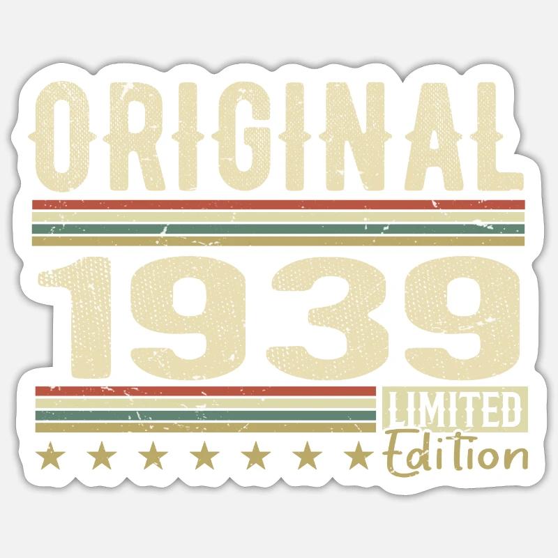 Original 1939 - Retro 1939 Geburtstagsgeschenk - Sticker Größe S (10 x 10 cm) - Mattweiß