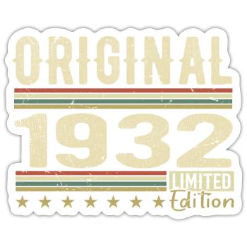 Original 1932 - Retro 1932 Birthday Gift - Sticker size S (10 x 10 cm) - white matte - Front