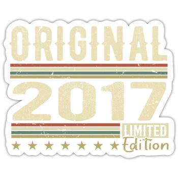 Original 2017 - Retro Birthday Gift 2017 - Sticker size S (10 x 10 cm) - white matte - Front