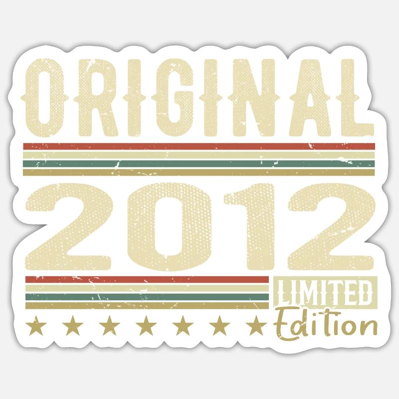 Original 2012 - Retro Geburtstagsgeschenk 2012 Sticker Größe S (10 x 10 cm)
