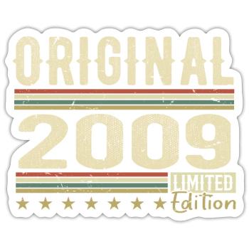 Original 2009 - Retro Birthday Gift 2009 - Sticker size S (10 x 10 cm) - white matte - Front