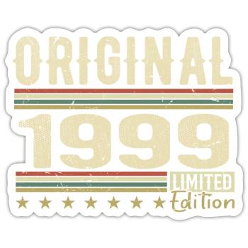 Original 1999 - Retro Geburtstagsgeschenk 1999 - Sticker Größe S (10 x 10 cm) - Mattweiß - Vorne