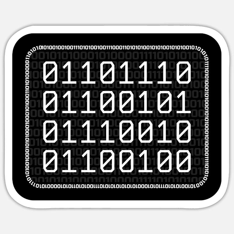 Nerd Binary Sticker Größe S (10 x 10 cm)