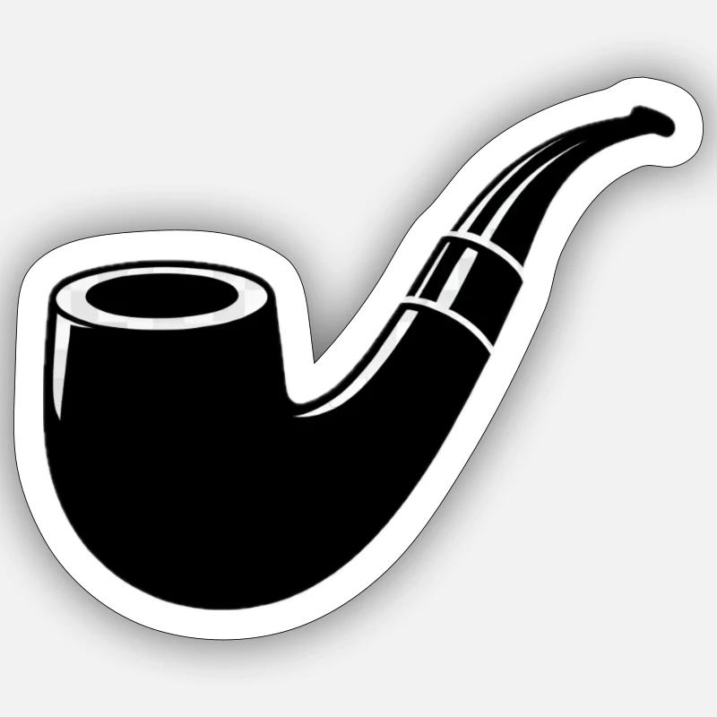 Pfeife - Sticker Größe S (10 x 10 cm) - Mattweiß