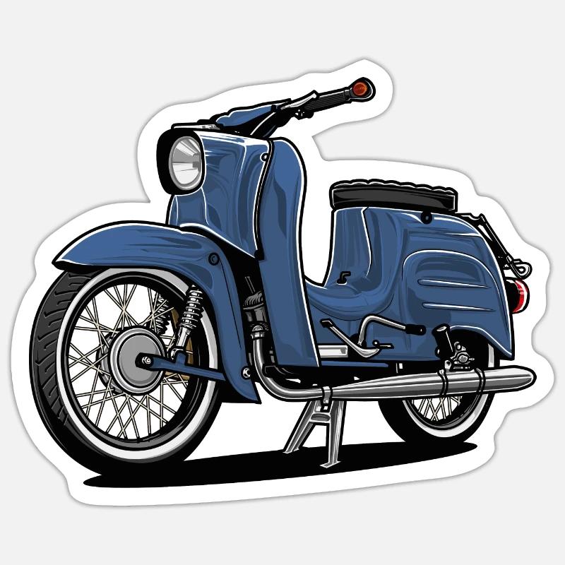 Schwalbe (blassblau) // Illustration - Sticker Größe S (10 x 10 cm) - Mattweiß