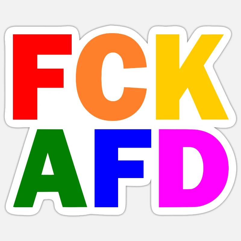 Fck afd - Sticker Größe S (10 x 10 cm) - Mattweiß