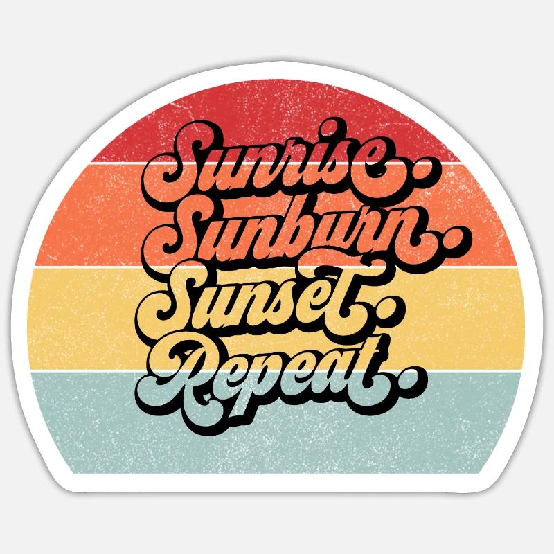 Lever du soleil - Sticker taille S (10 x 10 cm) - blanc mat