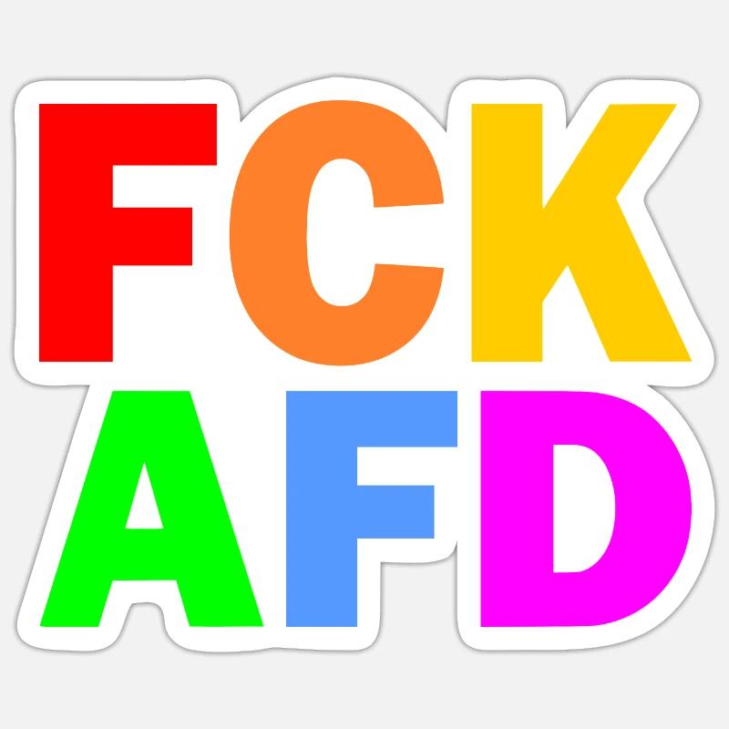 Fck afd - Sticker Größe S (10 x 10 cm) - Mattweiß
