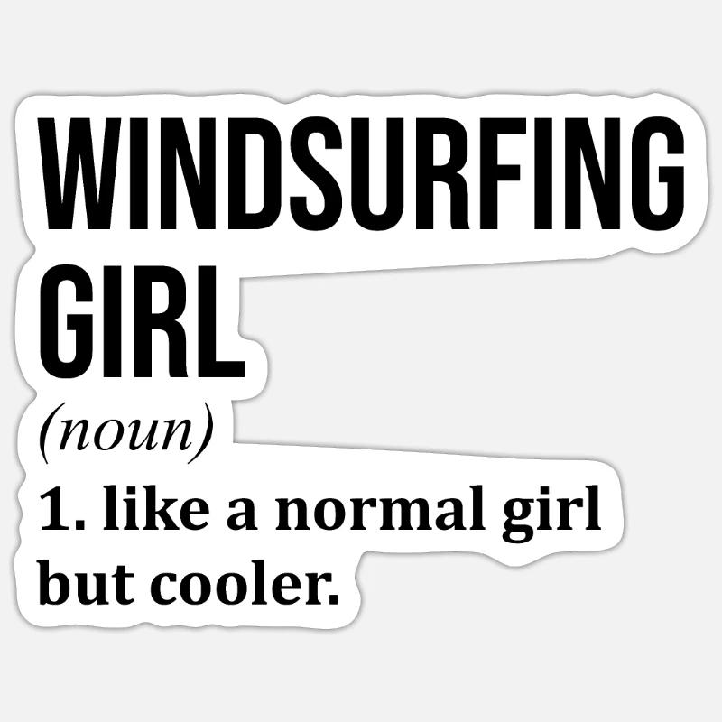 Windsurf - Sticker taille S (10 x 10 cm) - blanc mat