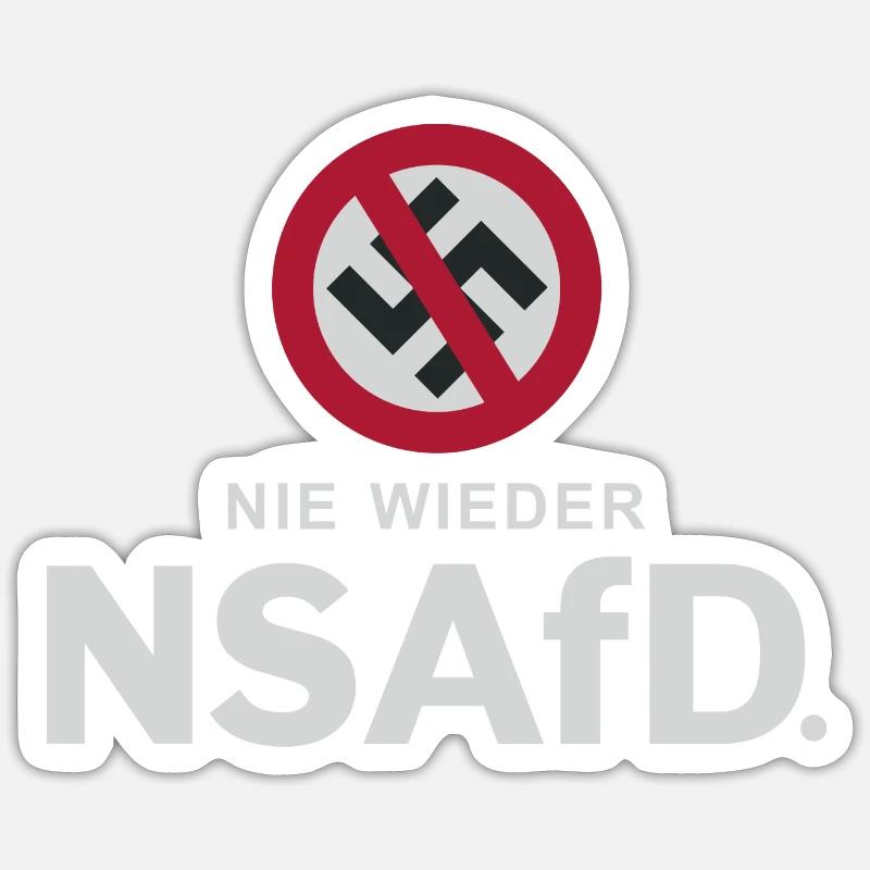 NIE WIEDER NAZIES ODER NS! Sticker Größe S (10 x 10 cm)