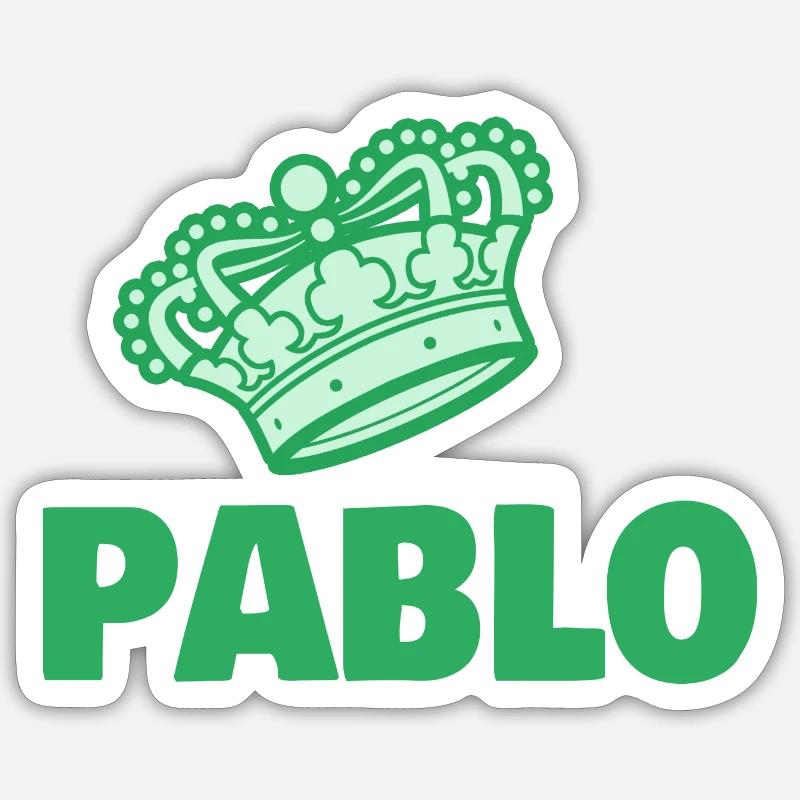 Pablo comme prénom - Sticker taille S (10 x 10 cm) - blanc mat