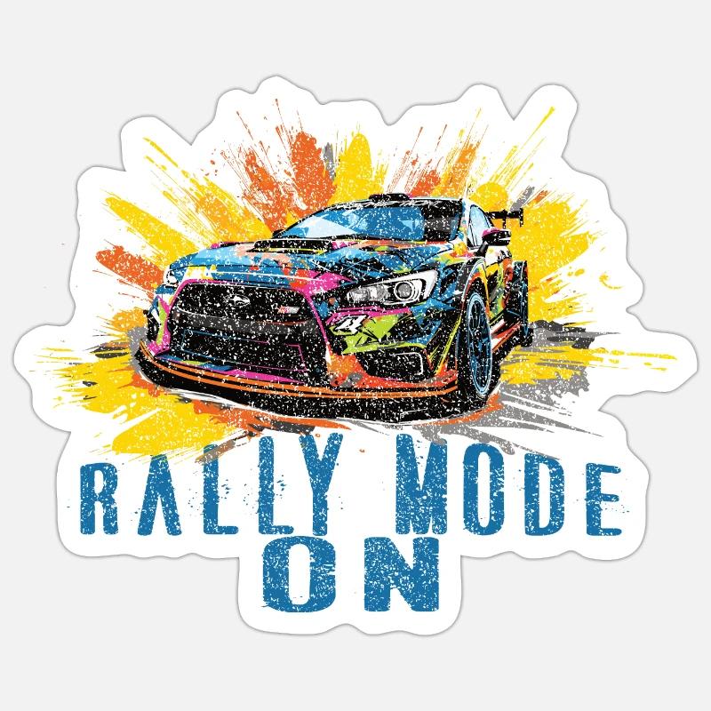 Mode rallye activé - Sticker taille S (10 x 10 cm) - blanc mat