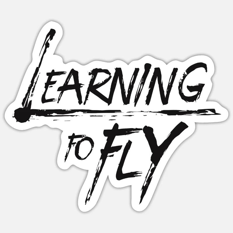 Learning to fly Flying Airplane Pilot Flyer Sticker size S (10 x 10 cm)