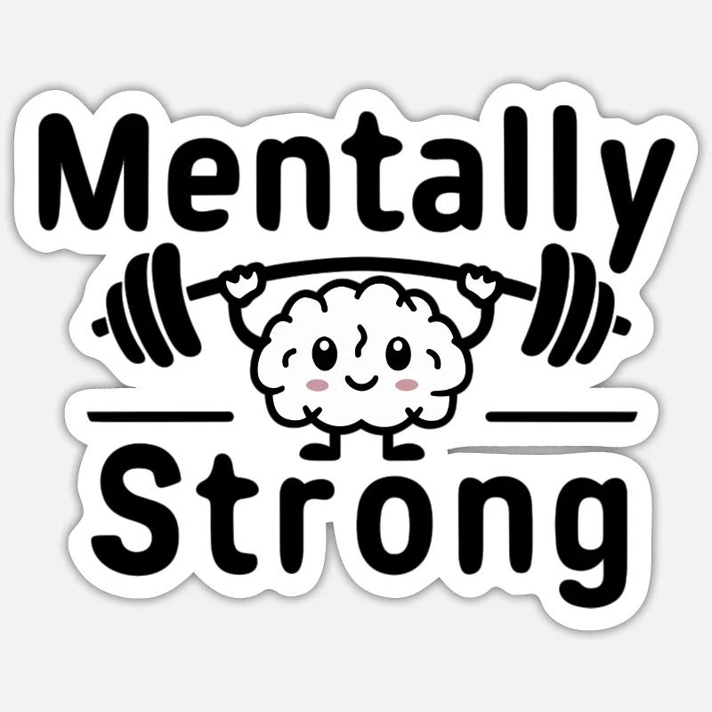 Mentalement fort | Conscience mentale - Sticker taille S (10 x 10 cm) - blanc mat