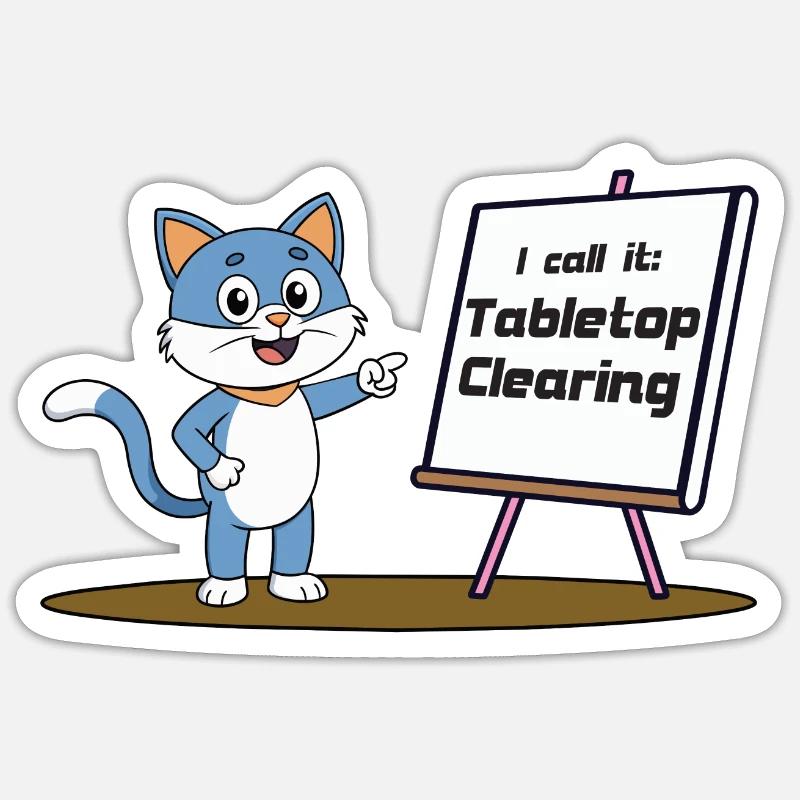Tabletop Clearing - Sticker Größe S (10 x 10 cm) - Mattweiß