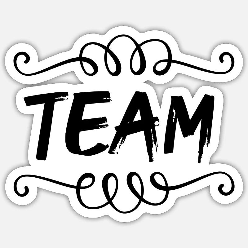 team 1 - Sticker Größe S (10 x 10 cm) - Mattweiß