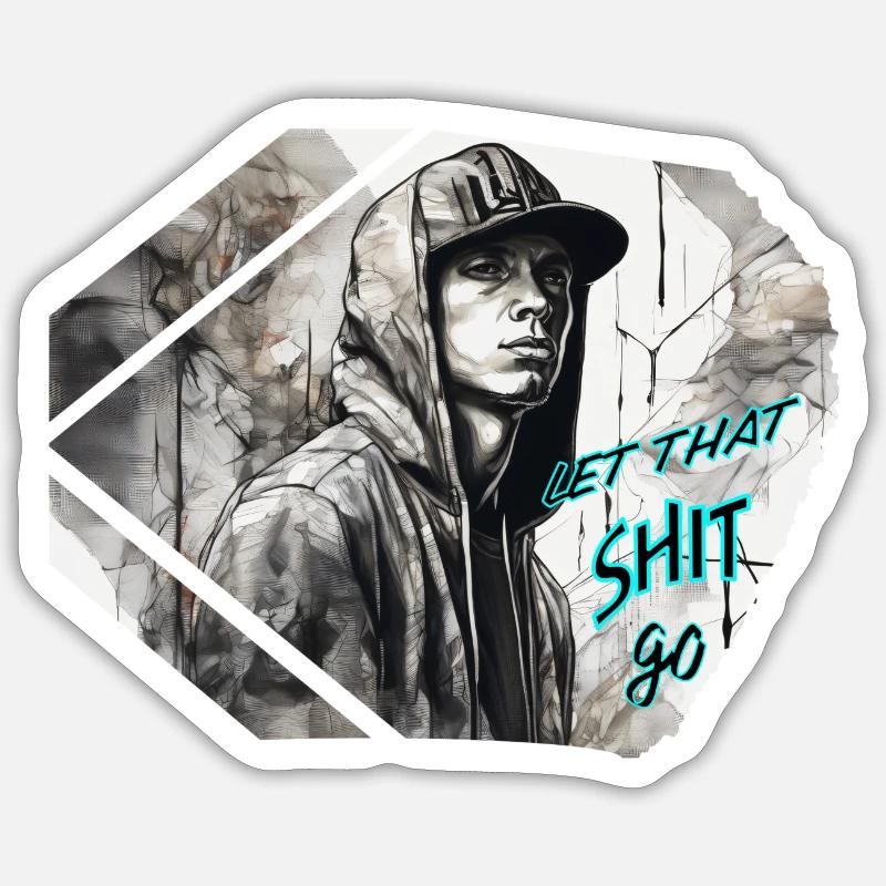 junger Rapper Sticker Größe S (10 x 10 cm)