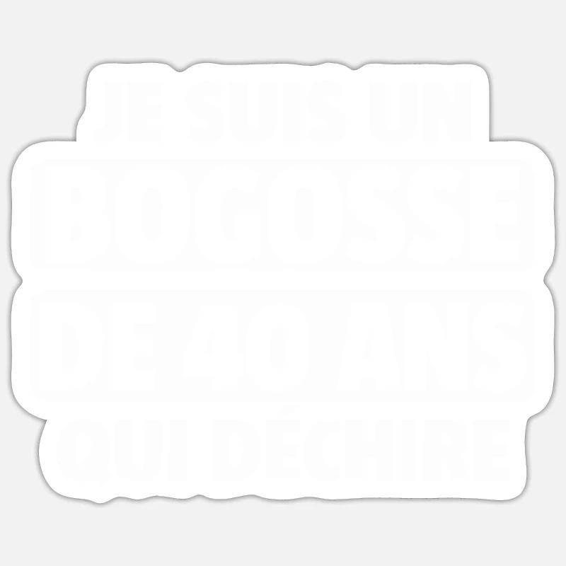 40 ans / cadeau anniversaire 40 ans - Sticker taille S (10 x 10 cm) - blanc mat
