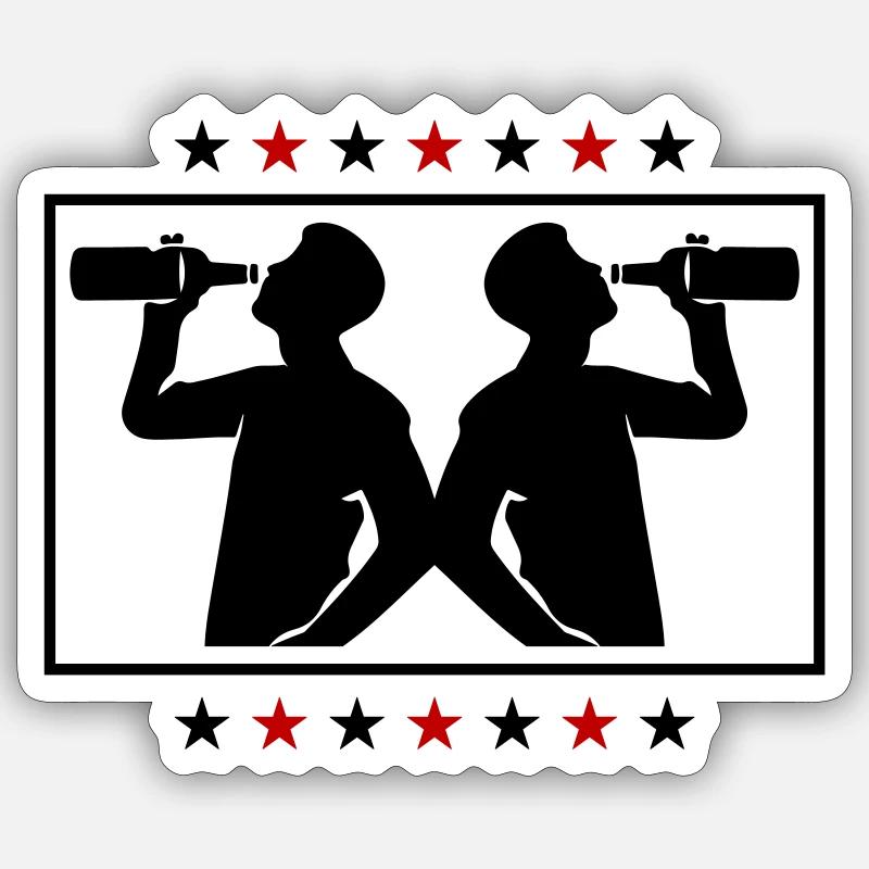 Drinker Beer Silhouette - Sticker size S (10 x 10 cm) - white matte