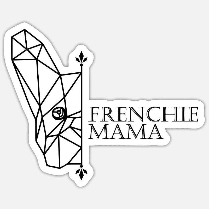 Frenchie Mama - Sticker Größe S (10 x 10 cm) - Mattweiß