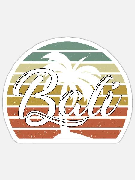Bali - Indonesien - Sticker Größe S (10 x 10 cm) - Mattweiß