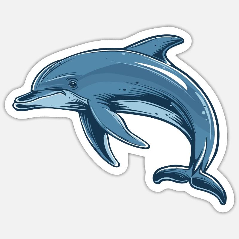 Dolphin - Sticker size S (10 x 10 cm) - white matte