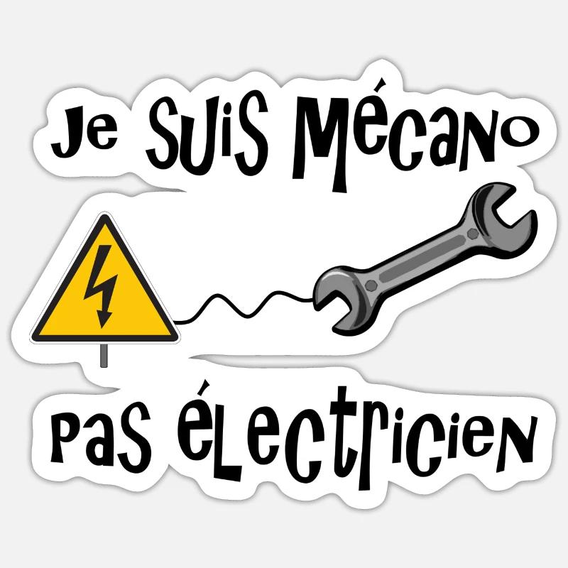 Mécanicien - Sticker taille S (10 x 10 cm) - blanc mat