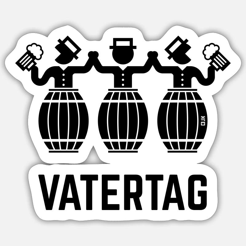 Vatertag Bierfässer (Bier / Männertag / Black) Sticker Größe S (10 x 10 cm)
