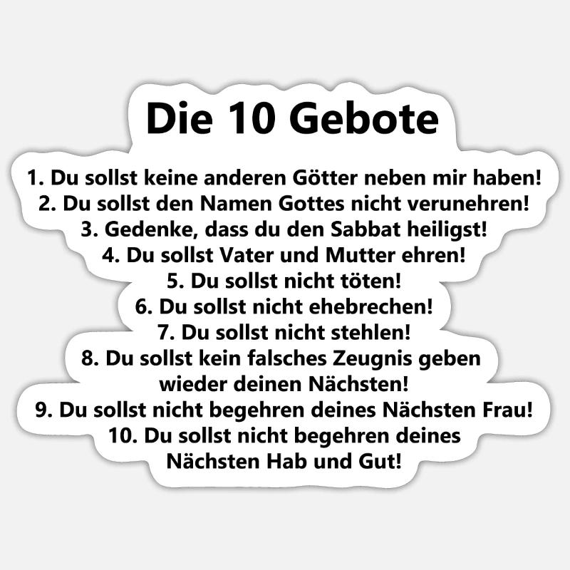 10 commandements - Sticker taille S (10 x 10 cm) - blanc mat