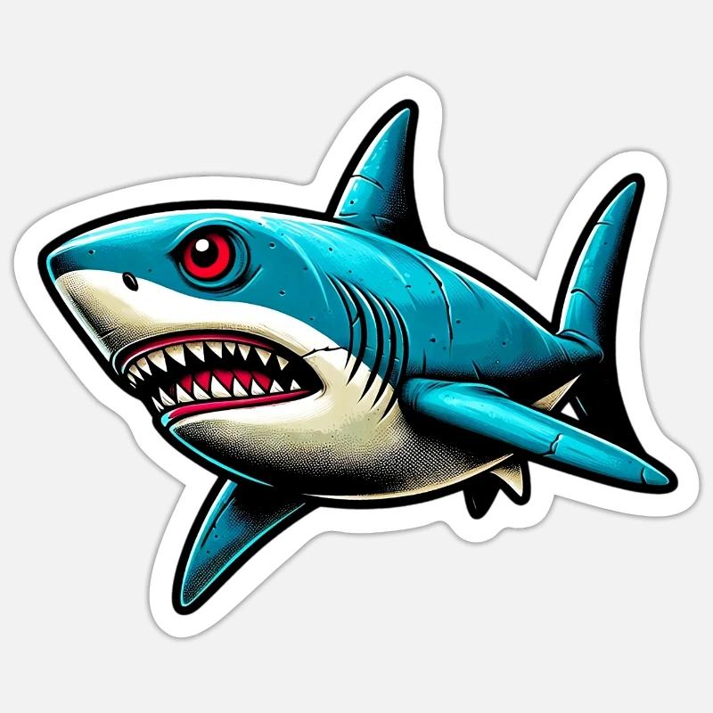 Shark - Sticker size S (10 x 10 cm) - white matte
