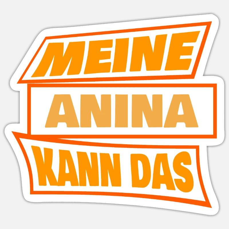 Anina - Sticker taille S (10 x 10 cm) - blanc mat