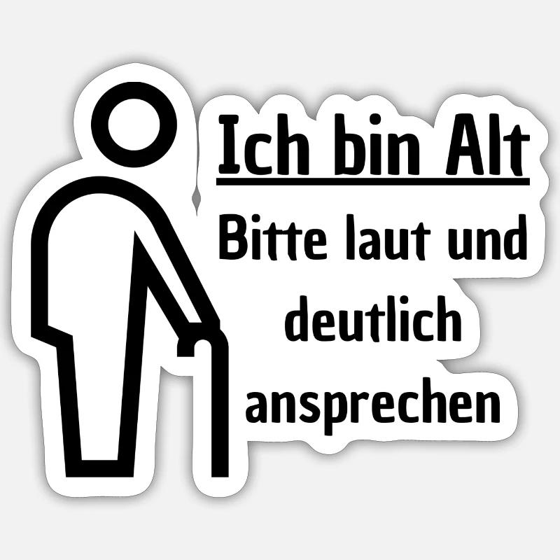 alt - Sticker Größe S (10 x 10 cm) - Mattweiß