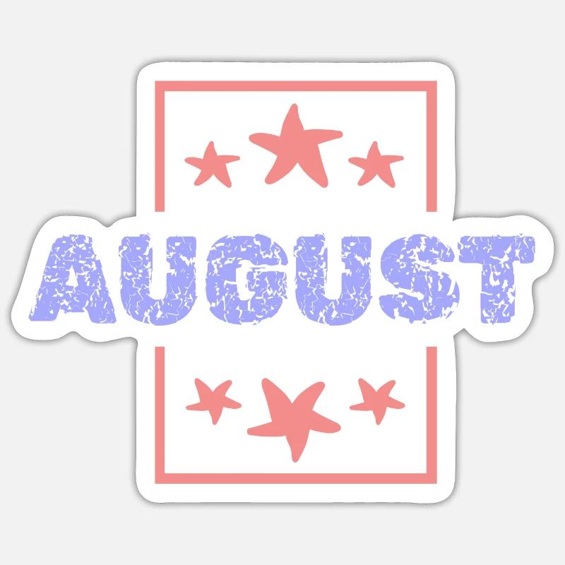 Août Août - Sticker taille S (10 x 10 cm) - blanc mat