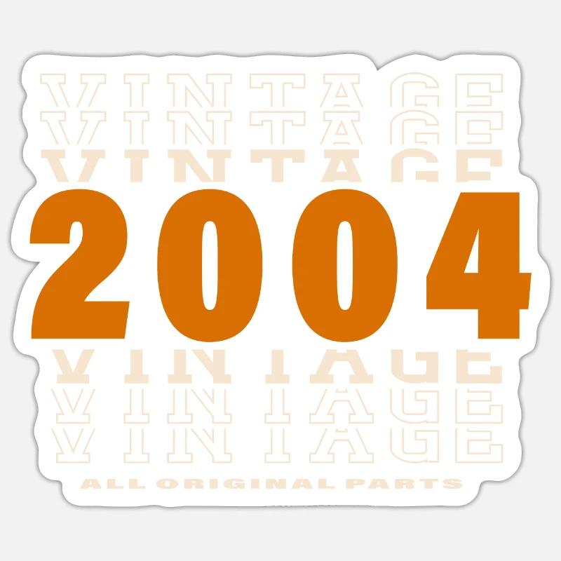 2004 : Vintage - 20e anniversaire - Sticker taille S (10 x 10 cm) - blanc mat