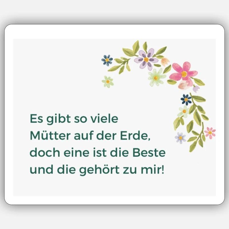 Muttertag - Sticker Größe S (10 x 10 cm) - Mattweiß