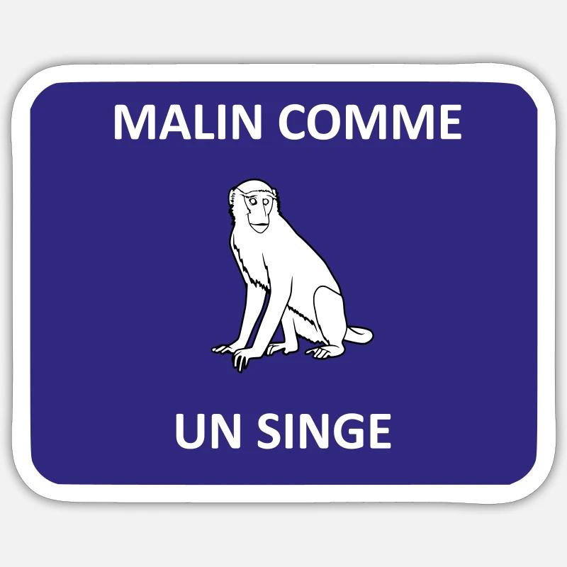 Clever as a monkey - Sticker size S (10 x 10 cm) - white matte