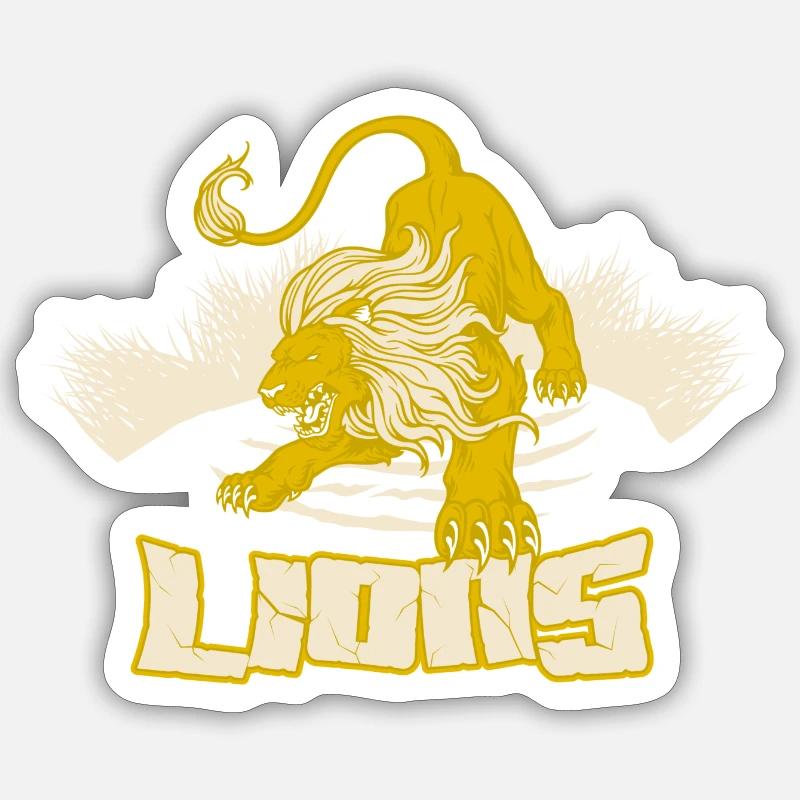 Löwe - Sticker Größe S (10 x 10 cm) - Mattweiß