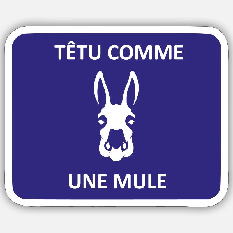 Stubborn as a mule - Sticker size S (10 x 10 cm) - white matte