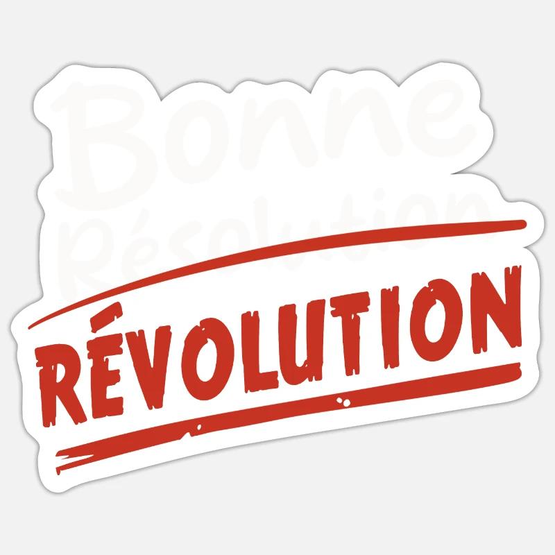 Révolution - Sticker taille S (10 x 10 cm) - blanc mat
