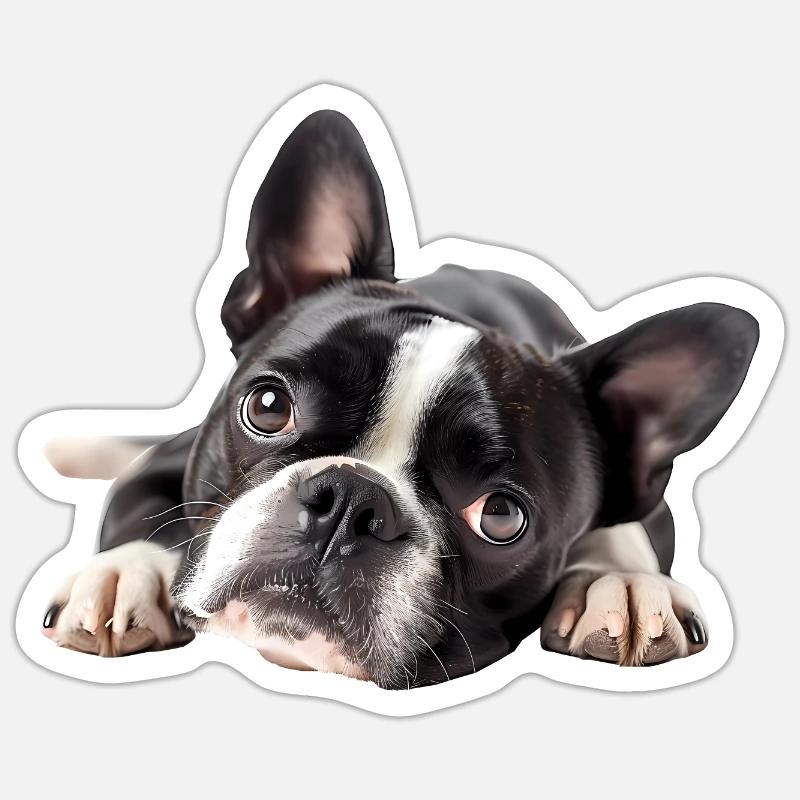 Boston Terrier - Sticker size S (10 x 10 cm) - white matte