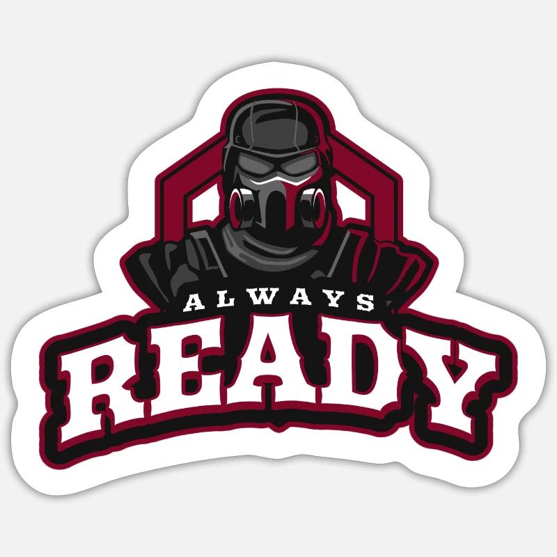 Always ready design - Sticker size S (10 x 10 cm) - white matte