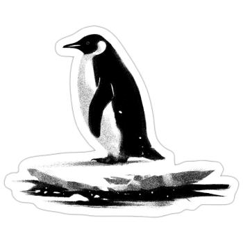 Manchot majestueux - Sticker taille S (10 x 10 cm) - blanc mat - Devant