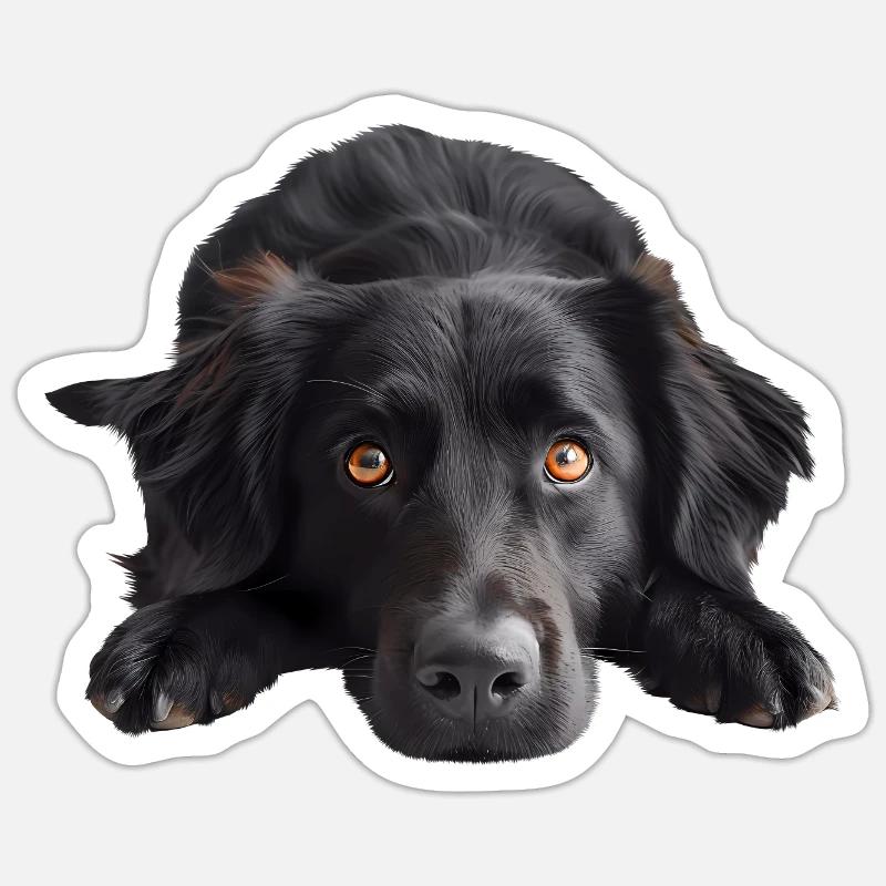 Flat Coated Retriever - Sticker size S (10 x 10 cm) - white matte