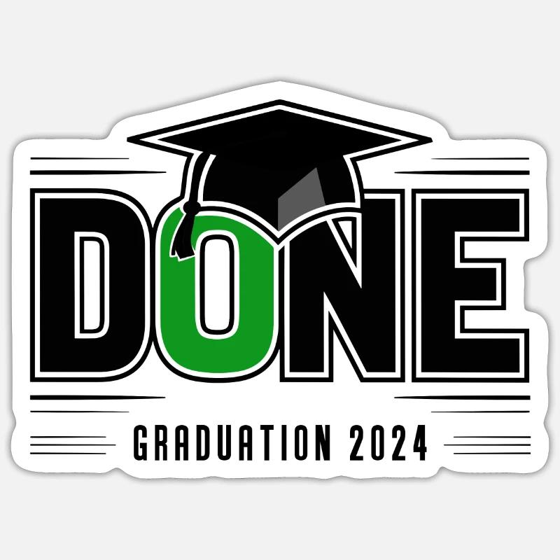 Classe di laurea della scuola di cerimonia di laurea 2024 - Sticker formato S (10 x 10 cm) - bianco opaco